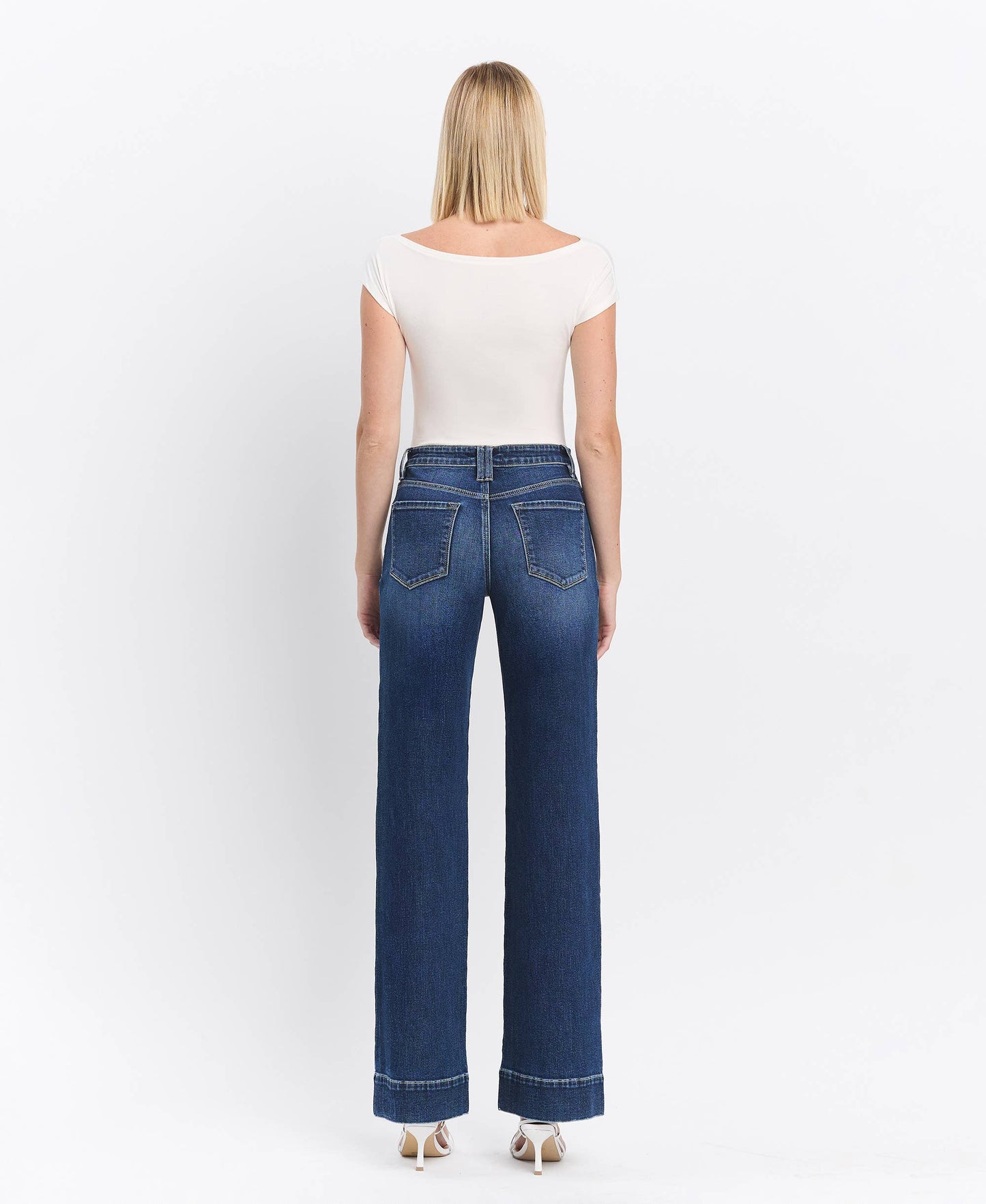 Vervet | High Dark Wide Trouser Hem