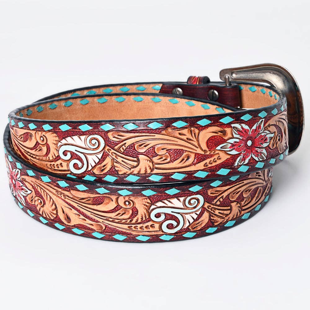 Ceinture | Fleuri Rouge Buckstitch Turquoise