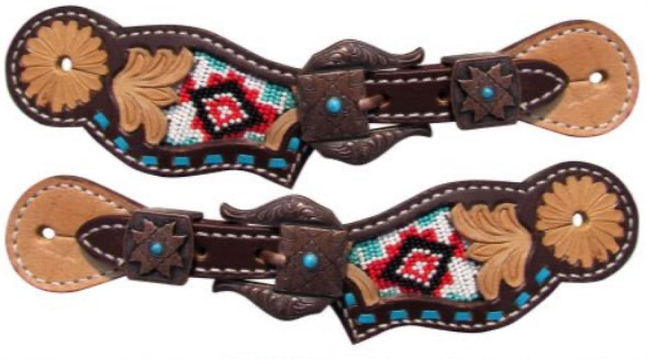 Attaches Éperons | Navajo Fleuri & Buckstitch Turquoise