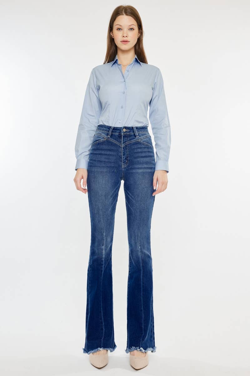 Kancan | Western Frayed Hem Flare