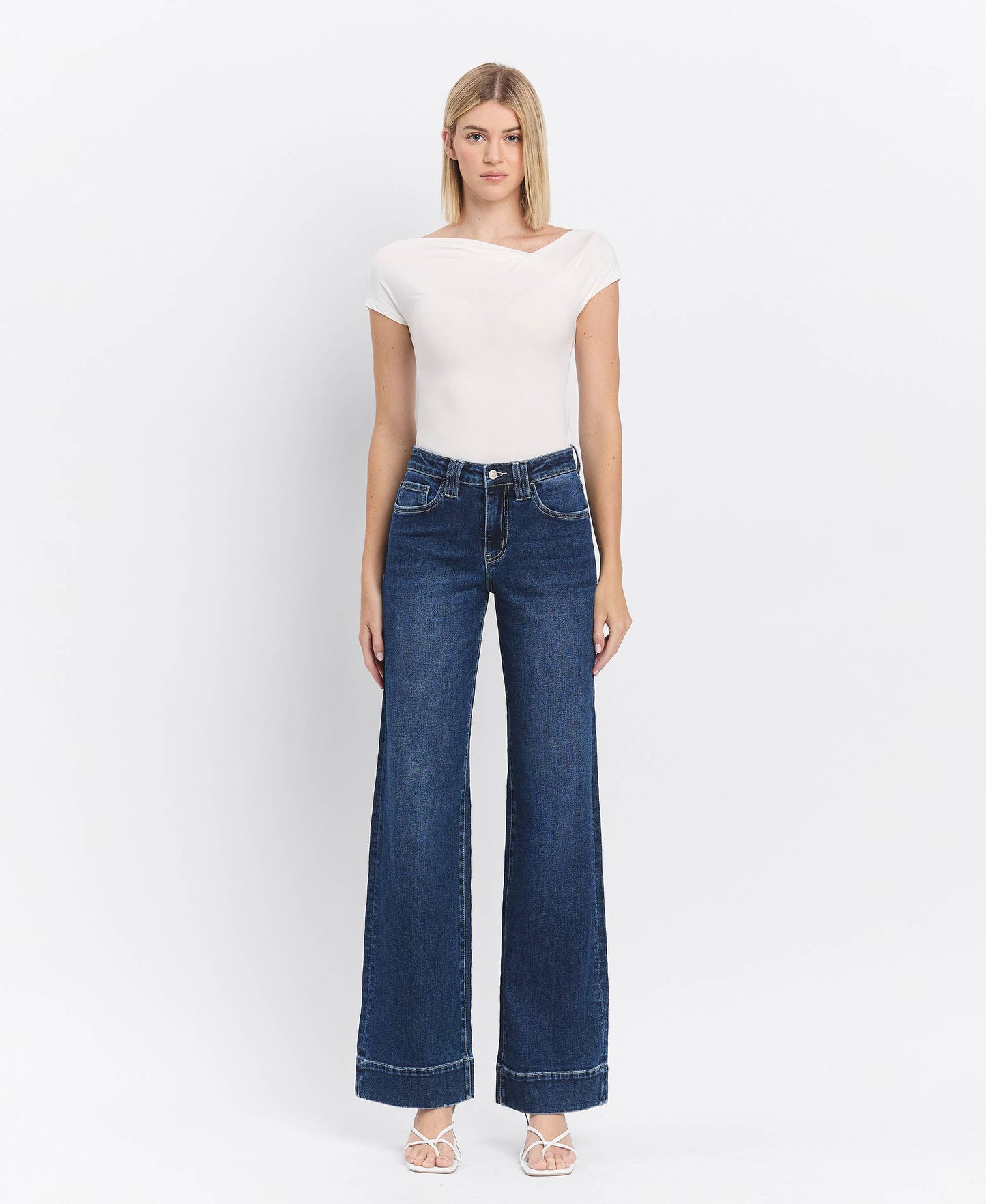 Vervet | High Dark Wide Trouser Hem