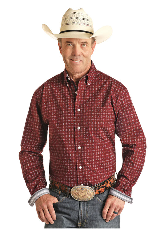 Rock & Roll | Shirt | Aztec Burgundy