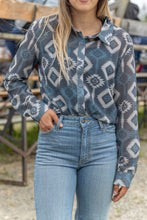 Charger l&#39;image dans la galerie, L&amp;B | Chemise | Noir Aztec Collared (M &amp; L)
