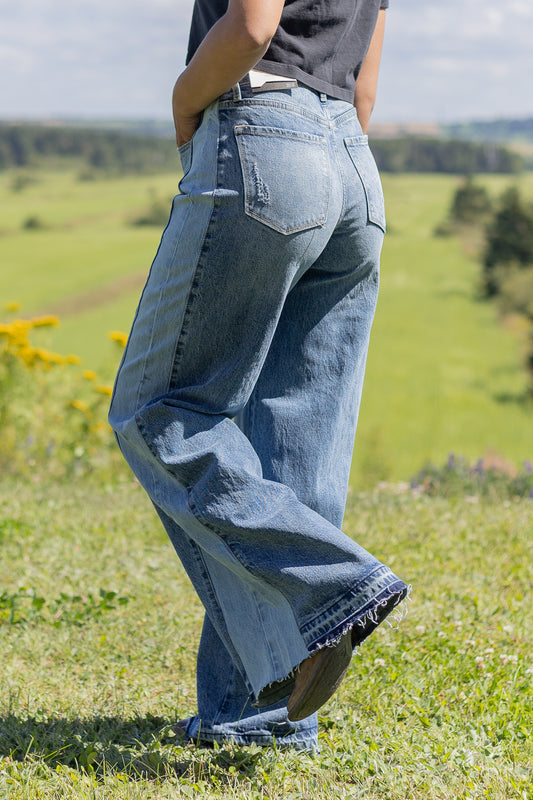 Kancan | High Wide Leg Raw Hem