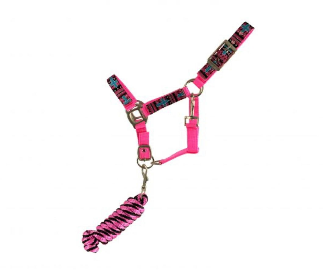 Licol Poney | Croix Rose & Laisse
