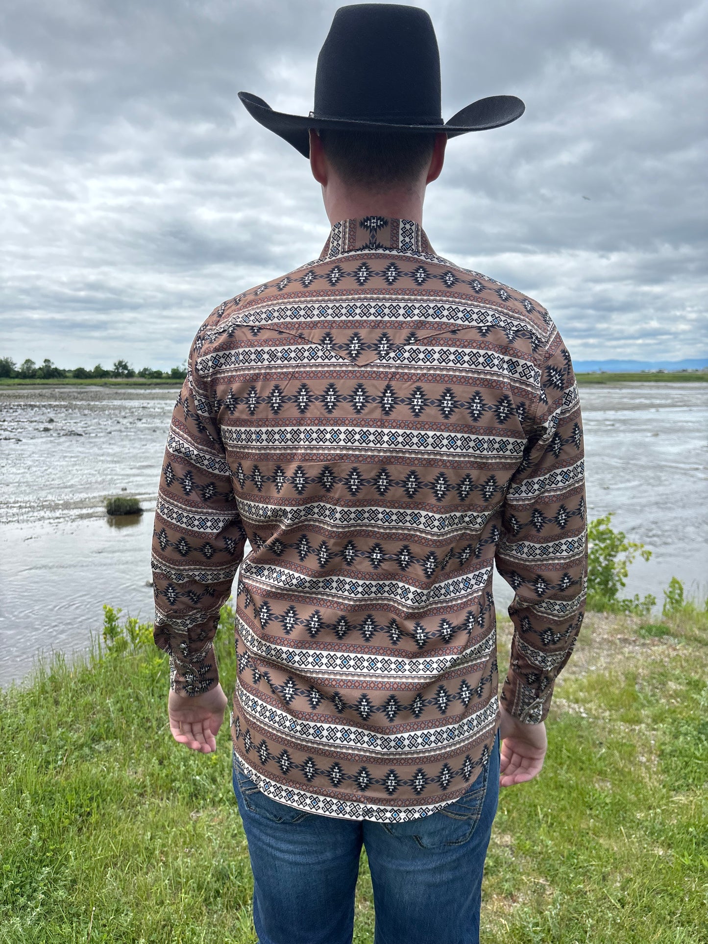 Rodeo Clothing | Chemise | Tan Aztec (XL & XXL)