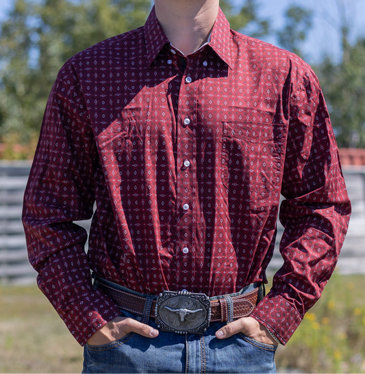 Rock & Roll | Shirt | Aztec Burgundy