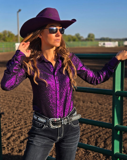 Cowgirl Tuff | Chemise Pullover | Grape Shimmer (XS, M, L)