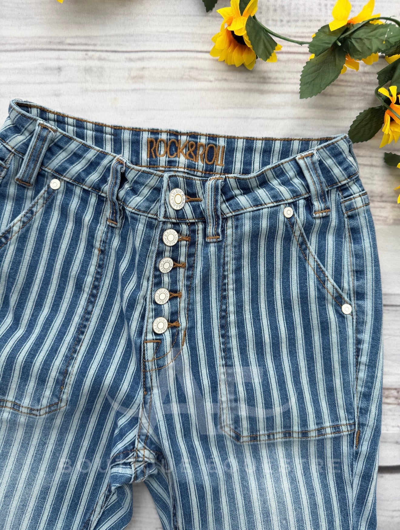 Rock & Roll | Blue Stripe High Flare | 25x32