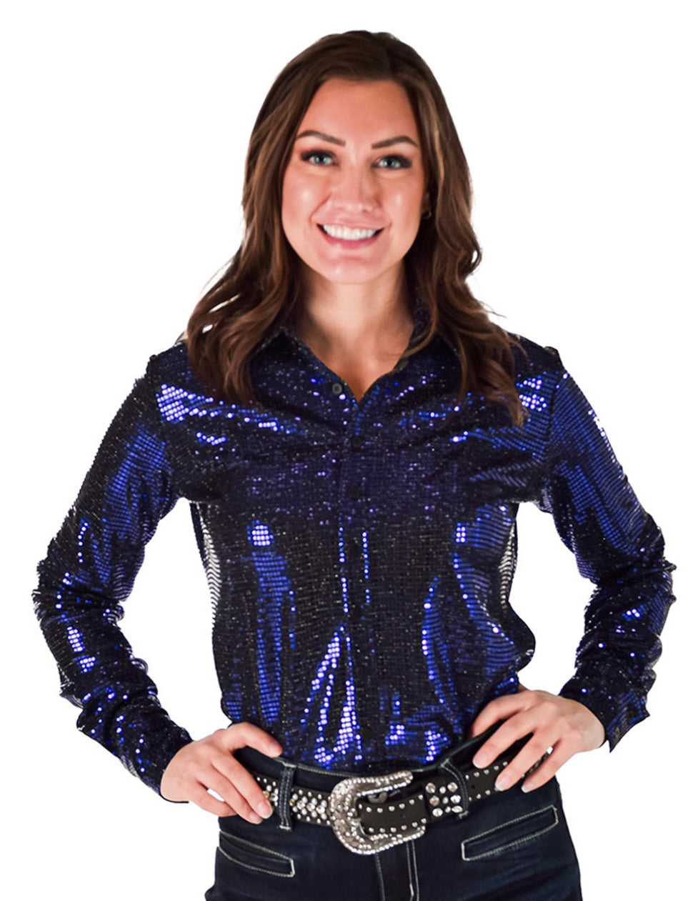 Cowgirl Tuff | Chemise Pullover | Metallic Foil Stretch (M & L)