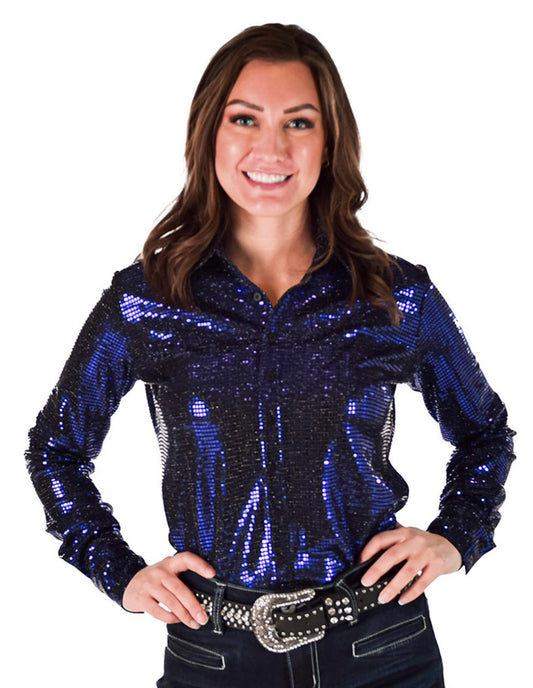 Cowgirl Tuff | Pullover Shirt | Metallic Foil Stretch 