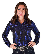 Charger l&#39;image dans la galerie, Cowgirl Tuff | Chemise Pullover | Metallic Foil Stretch (M &amp; L)
