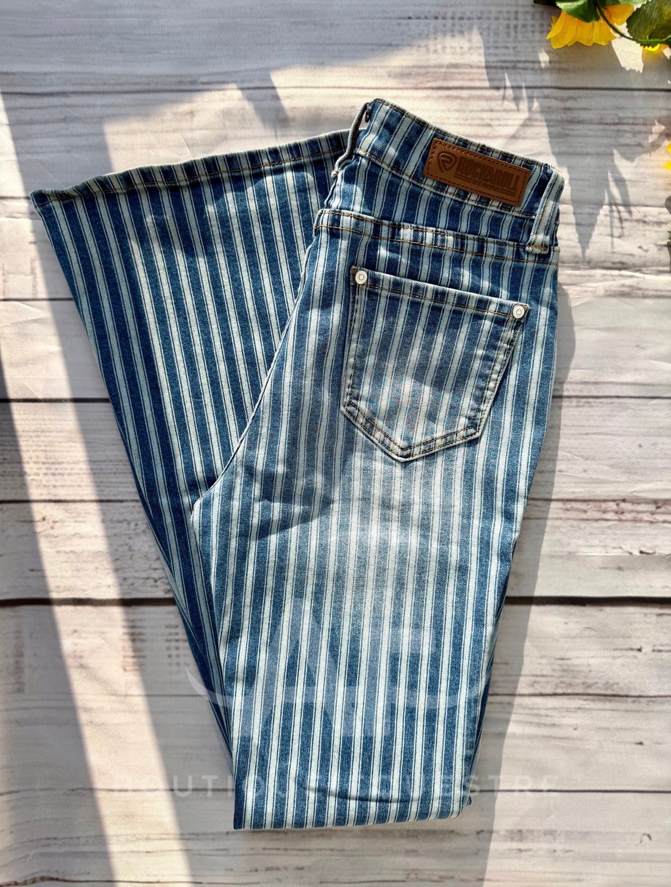 Rock & Roll | Blue Stripe High Flare | 25x32