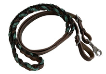 Load the image into the gallery, Guides de Barils | Cuir Tressé Miracle Turquoise
