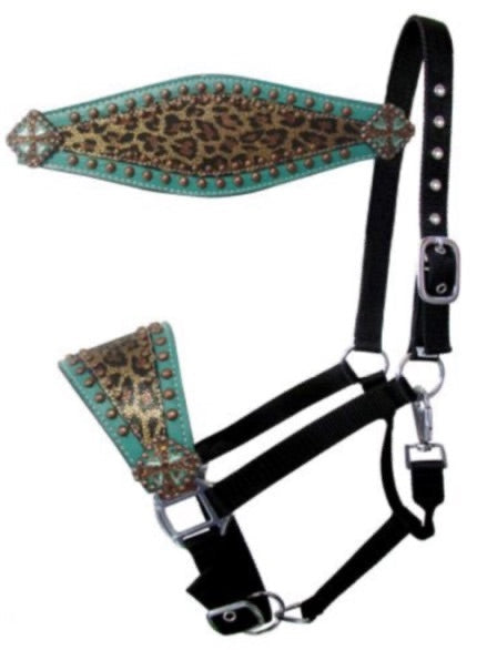 Halter | Teal Leopard Noseband