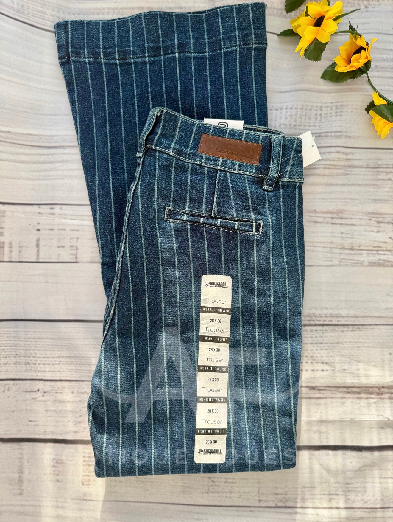 Rock & Roll | High Dark Striped Trouser |  28x30