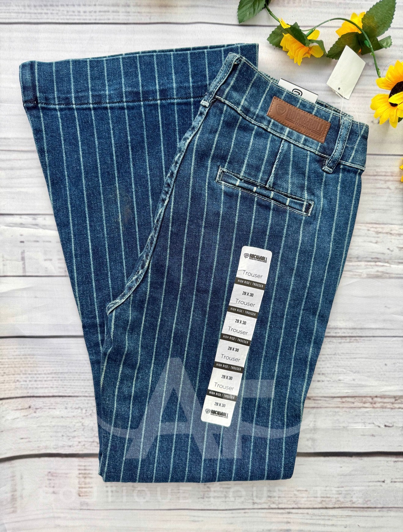 Rock & Roll | High Dark Striped Trouser |  28x30