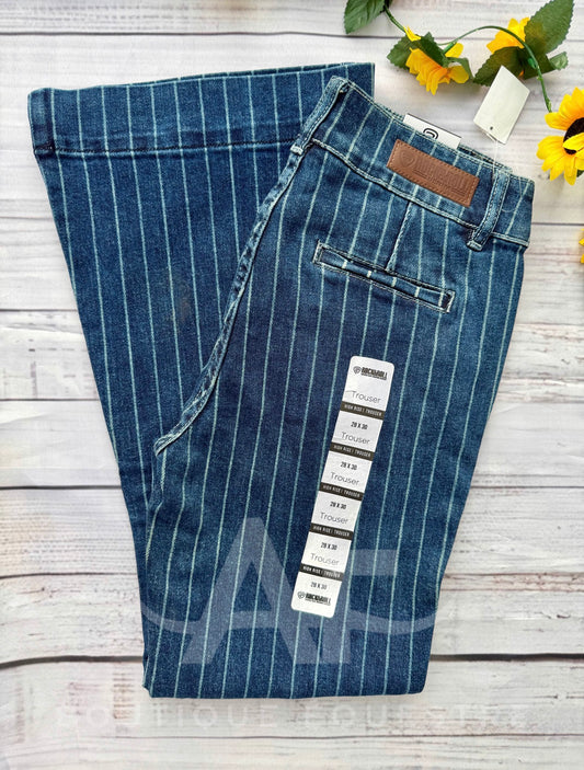 Rock & Roll | High Dark Striped Trouser |  28x30