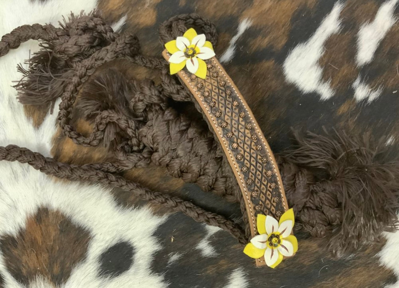 Licol | Mule Tape Brun & Fleurs