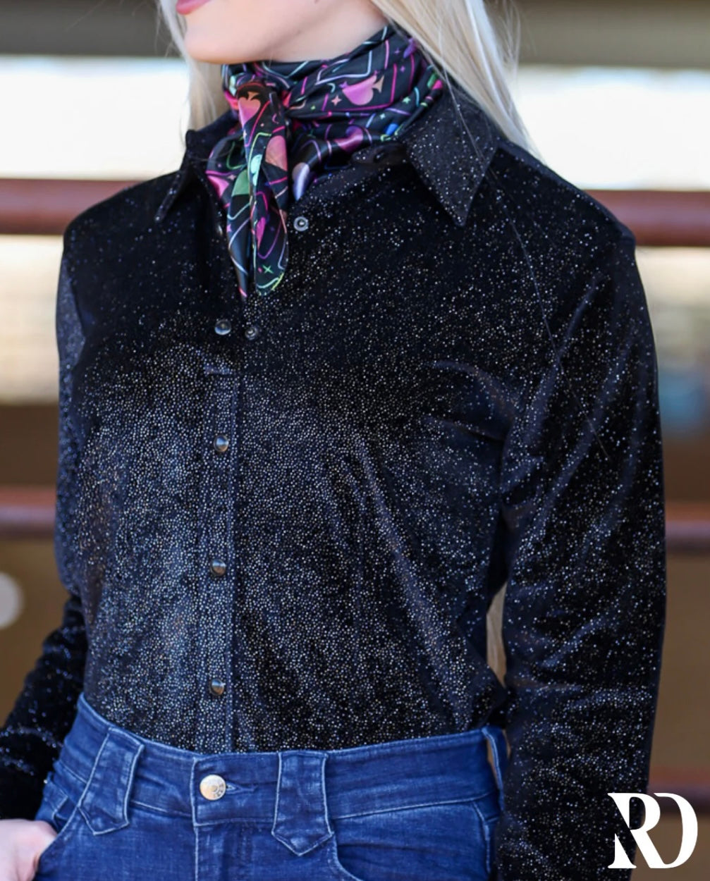 Ranch Dress’n | Chemise | Black Velvet Sparkle (XS, S, M)