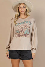 Load the image into the gallery, Avery | Sleeve French Terry Sweatshirt | Western Cowboy
