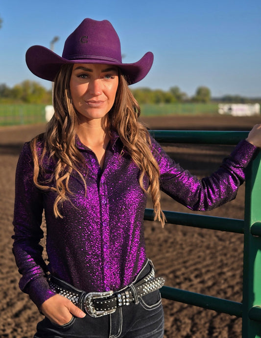 Cowgirl Tuff | Chemise Pullover | Grape Shimmer (XS, M, L)
