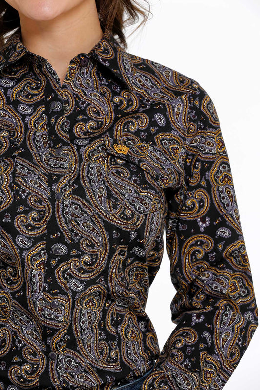 Cinch | Chemise | Paisley  Noir & Jaune (XS & XL)