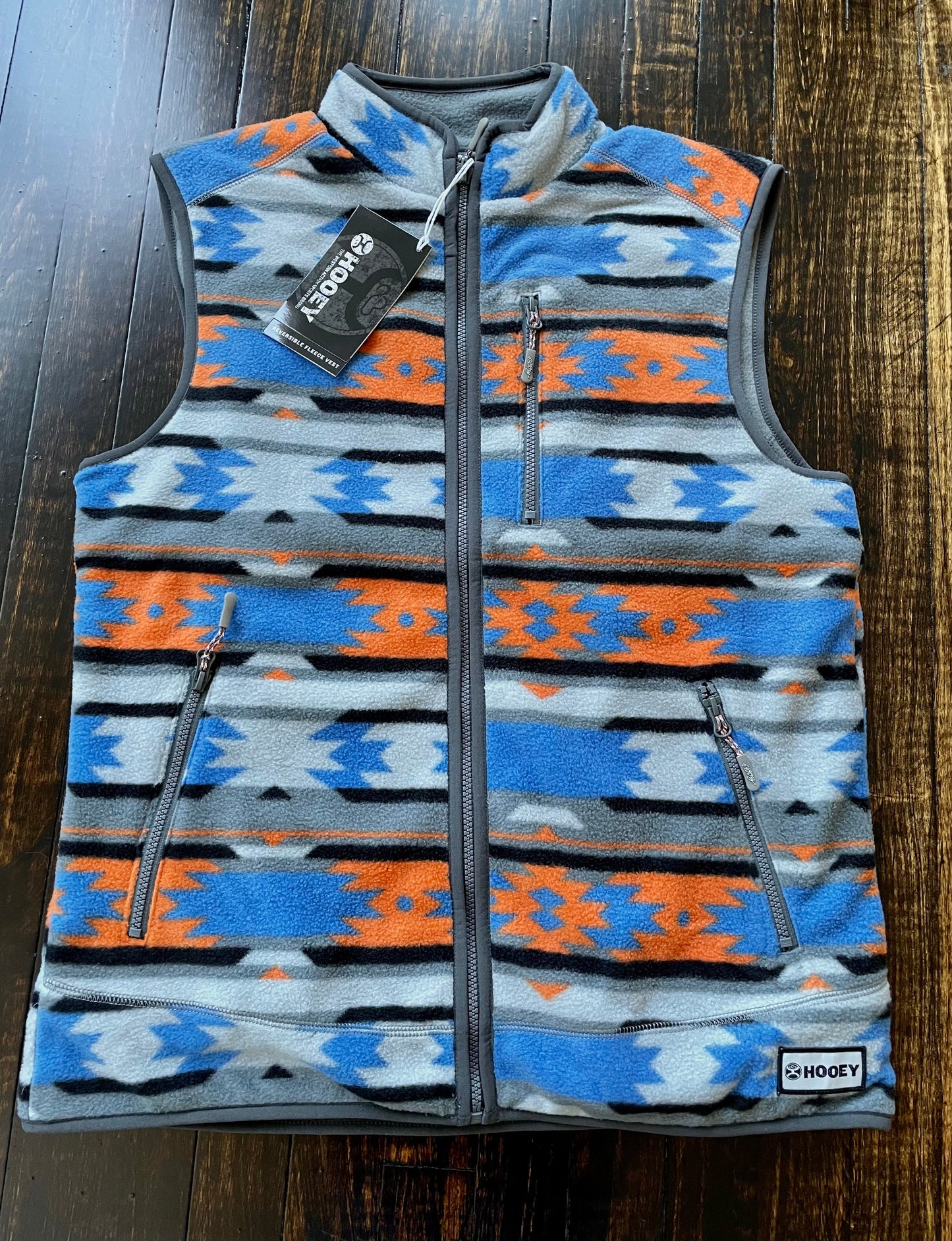 Hooey | Veste Réversible | Charcoal & Bleu Aztec | Small