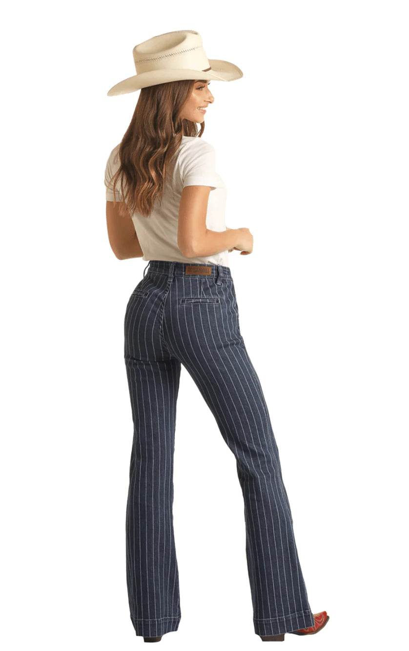 Rock & Roll | High Dark Striped Trouser |  28x30