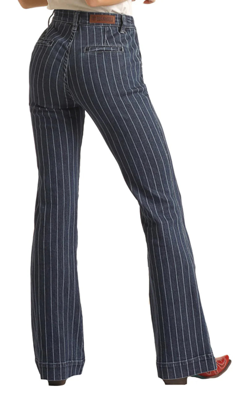 Rock & Roll | High Dark Striped Trouser |  28x30