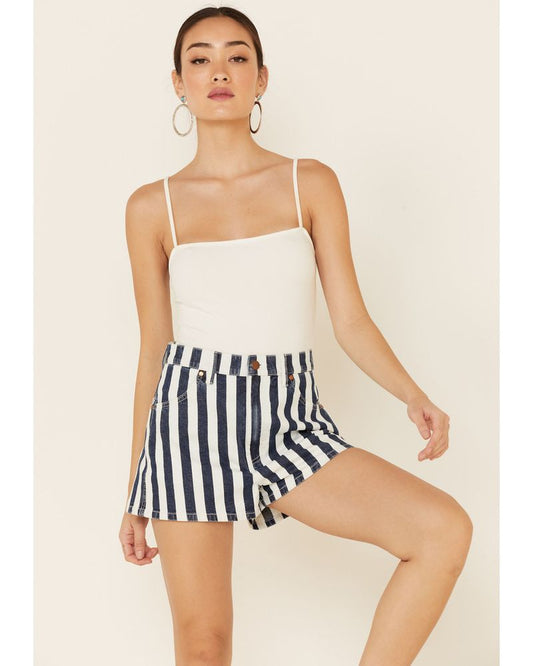Wrangler | Striped Frayed Hem Shorts