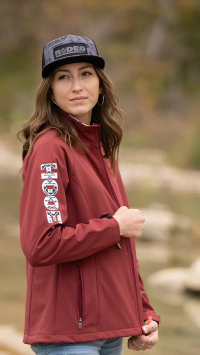 Hooey | Manteau Softshell | Rouge & Logo Aztec