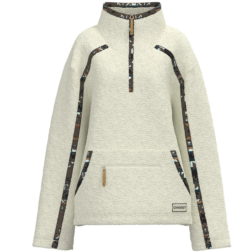 Hooey | Sherpa Pullover | White w/Pattern Accents