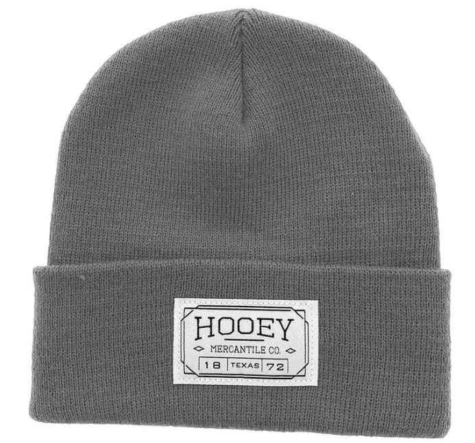 Hooey | Beanie | Light Grey W/Mercantile Patch 