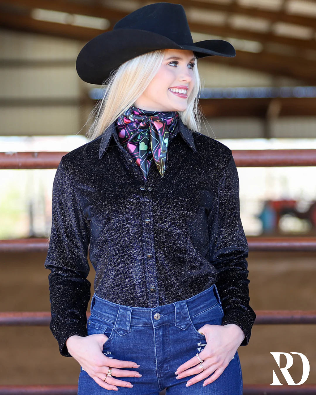 Ranch Dress’n | Chemise | Black Velvet Sparkle (XS, S, M)