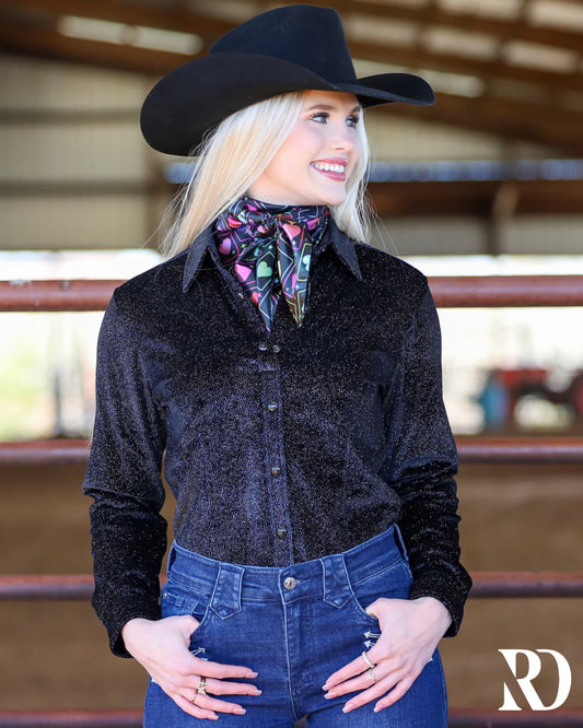 Ranch Dress’n | Chemise | Black Velvet Sparkle (XS, S, M)