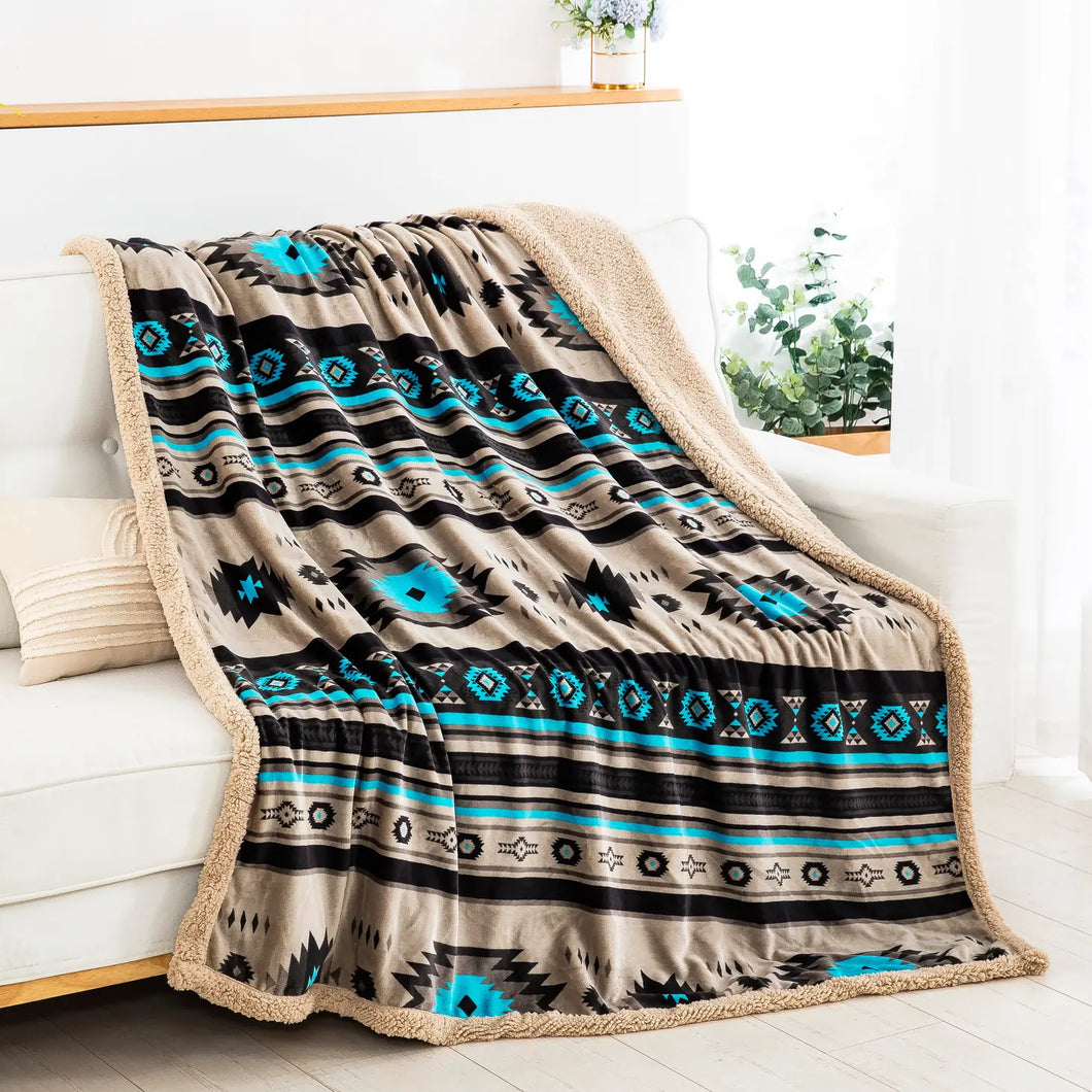 Sherpa Throw Blanket | Stella Brown Aztec