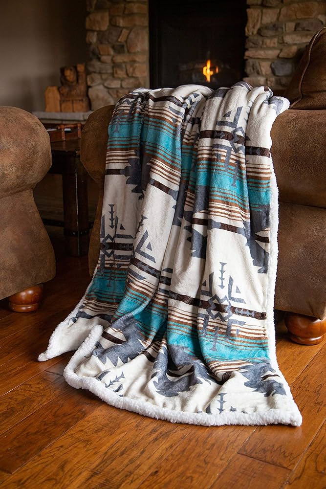 Sherpa Throw Blanket | Wrangler Lone Mountain