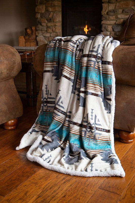 Sherpa Throw Blanket | Wrangler Lone Mountain