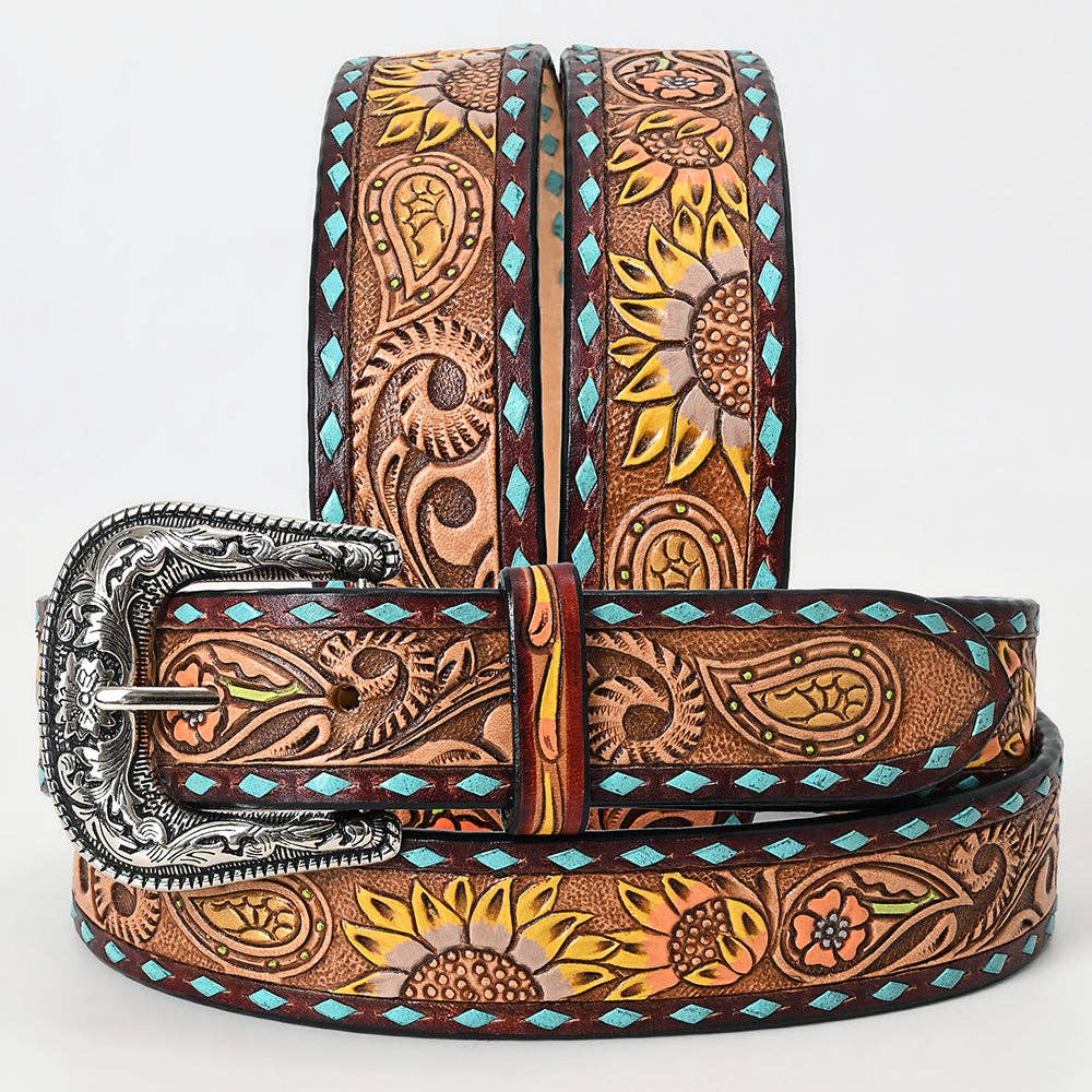 Ceinture | Tournesols Buckstitch Turquoise Unisex