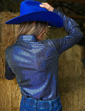 Load the image into the gallery, Cowgirl Tuff | Chemise Pullover | Metallic Foil Stretch
