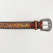 Charger l&#39;image dans la galerie, Ceinture | Tournesols Buckstitch Turquoise Unisex
