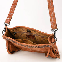 Charger l&#39;image dans la galerie, Sacoche à Bandoulière | Tan Suede Fringe &amp; White Embroidery
