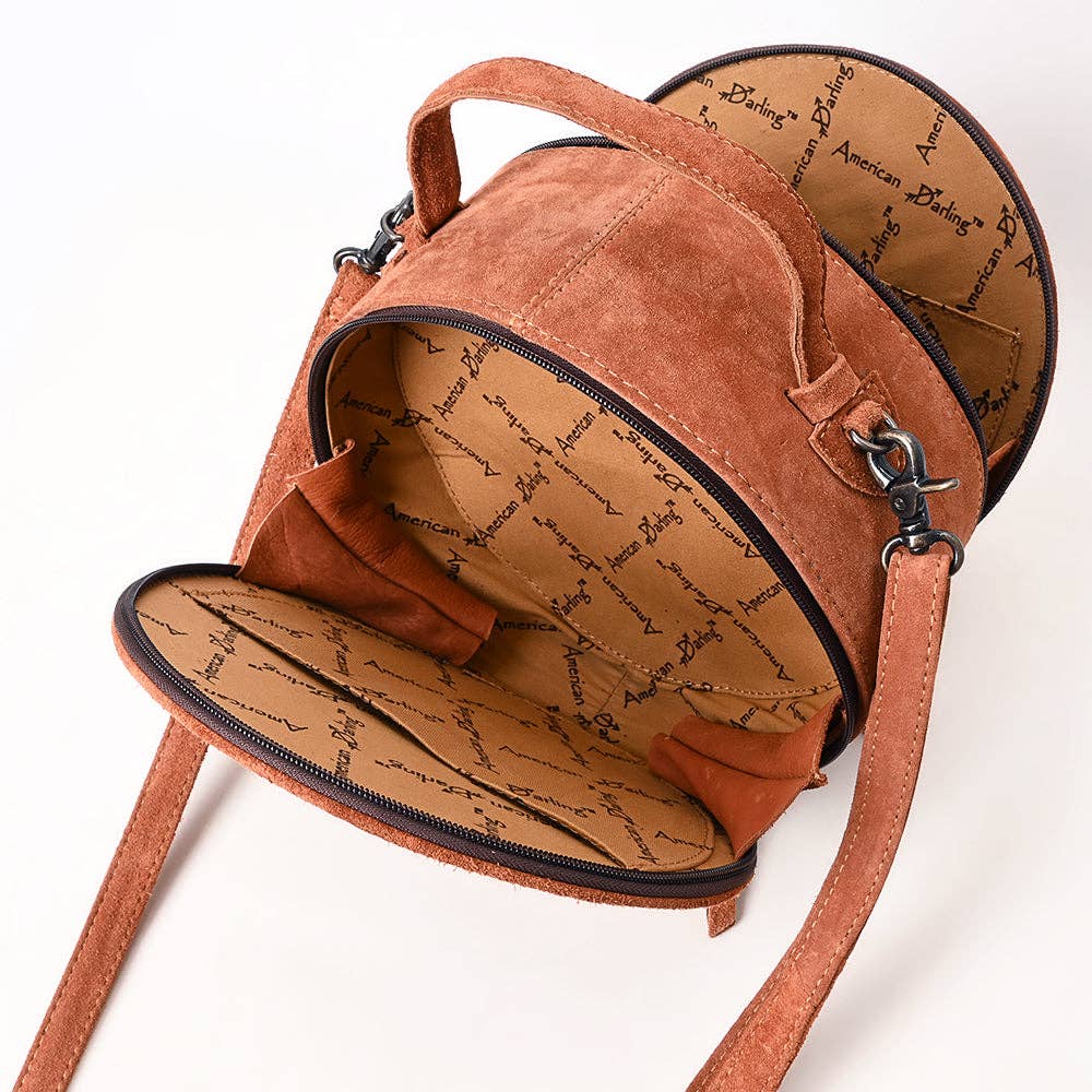 Sacoche Ronde | Tan Western Boho Suede Canteen