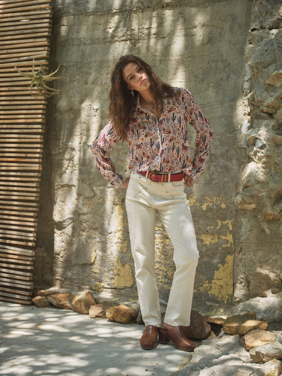 Blue B | Chemise | Western Print Beige