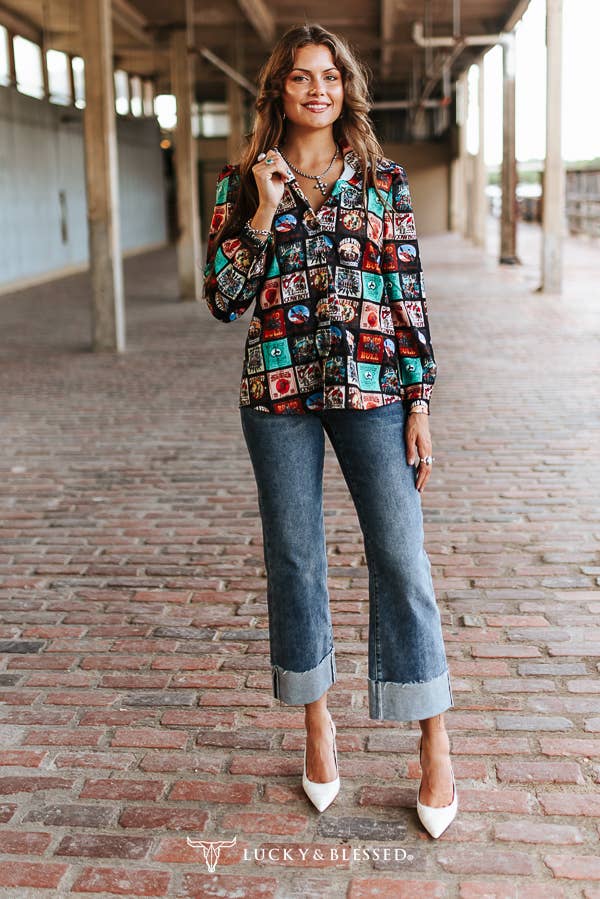 L&B | Chemise | Collage Stamp Western