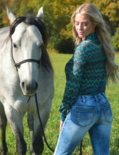 Load the image into the gallery, Cowgirl Tuff | Chemise Pullover | Chevron Print Stretch Jersey
