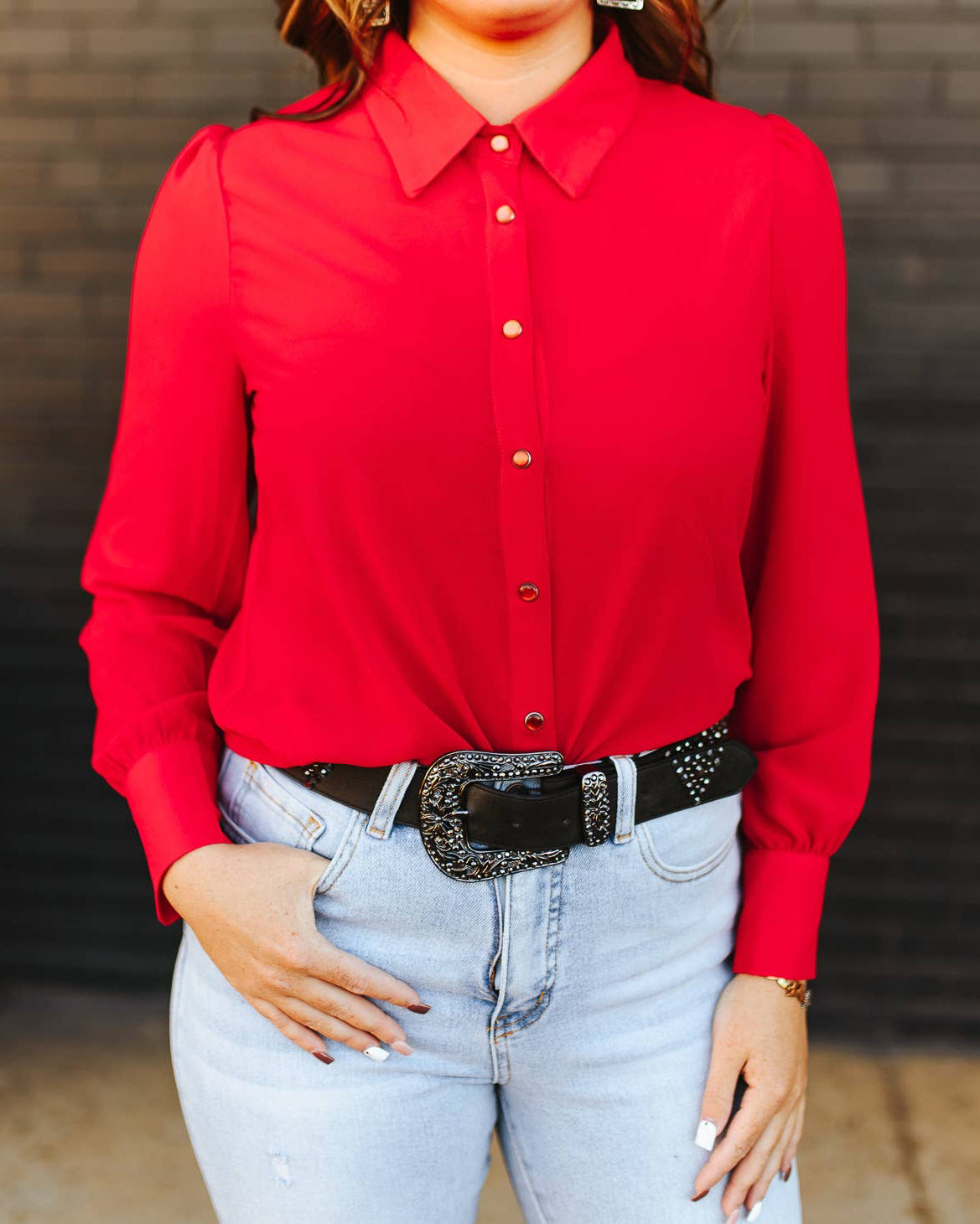 L&B | Chemise | Red Pearl Puff