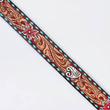 Charger l&#39;image dans la galerie, Ceinture | Fleuri Rouge Buckstitch Turquoise

