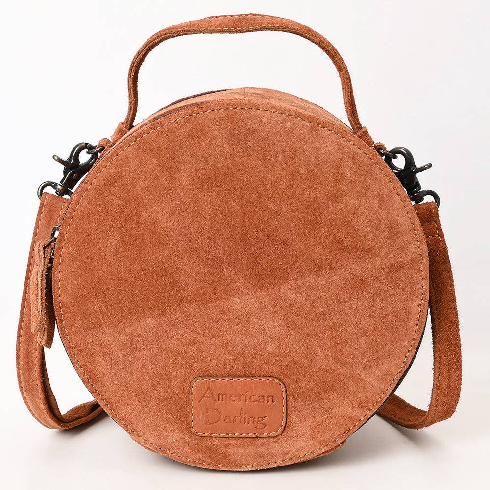 Sacoche Ronde | Tan Western Boho Suede Canteen